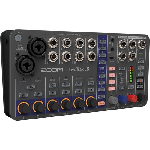 Bàn trộn âm thanh Zoom LiveTrak L-6- Chính Hãng