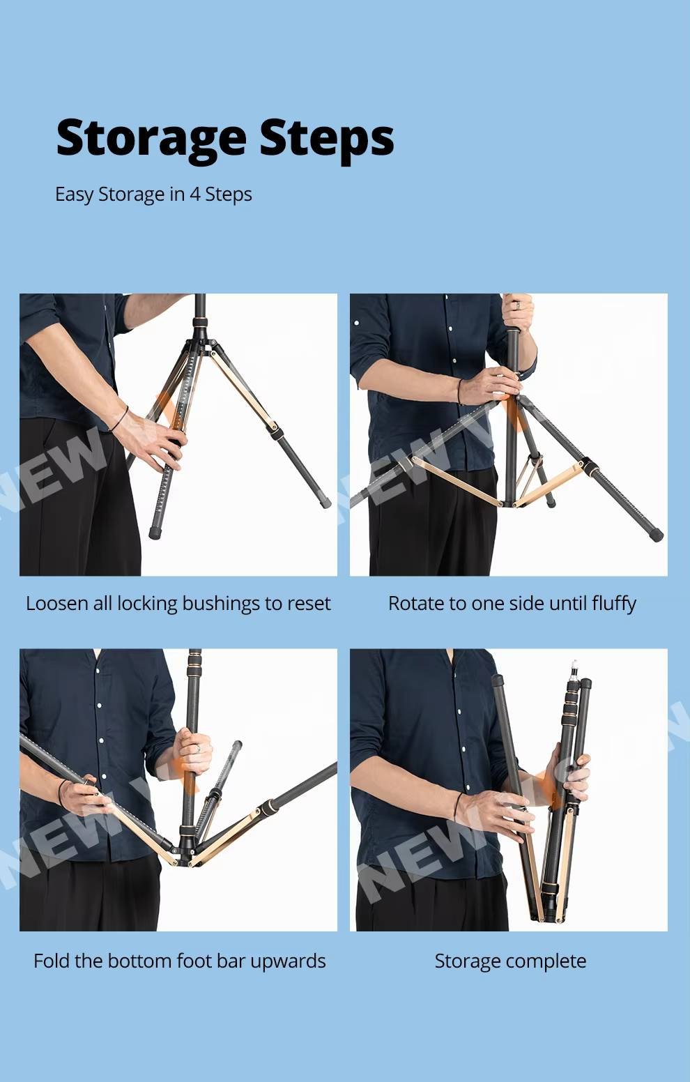 Chân máy ảnh Beike – LS285, chân đèn gấp ngược, xếp gọn chuyên nghiệp