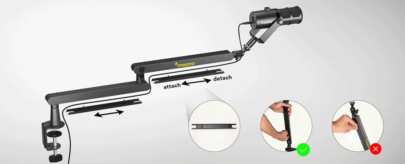 MAONO BA92 Tay Arm Kẹp Bàn Linh Hoạt