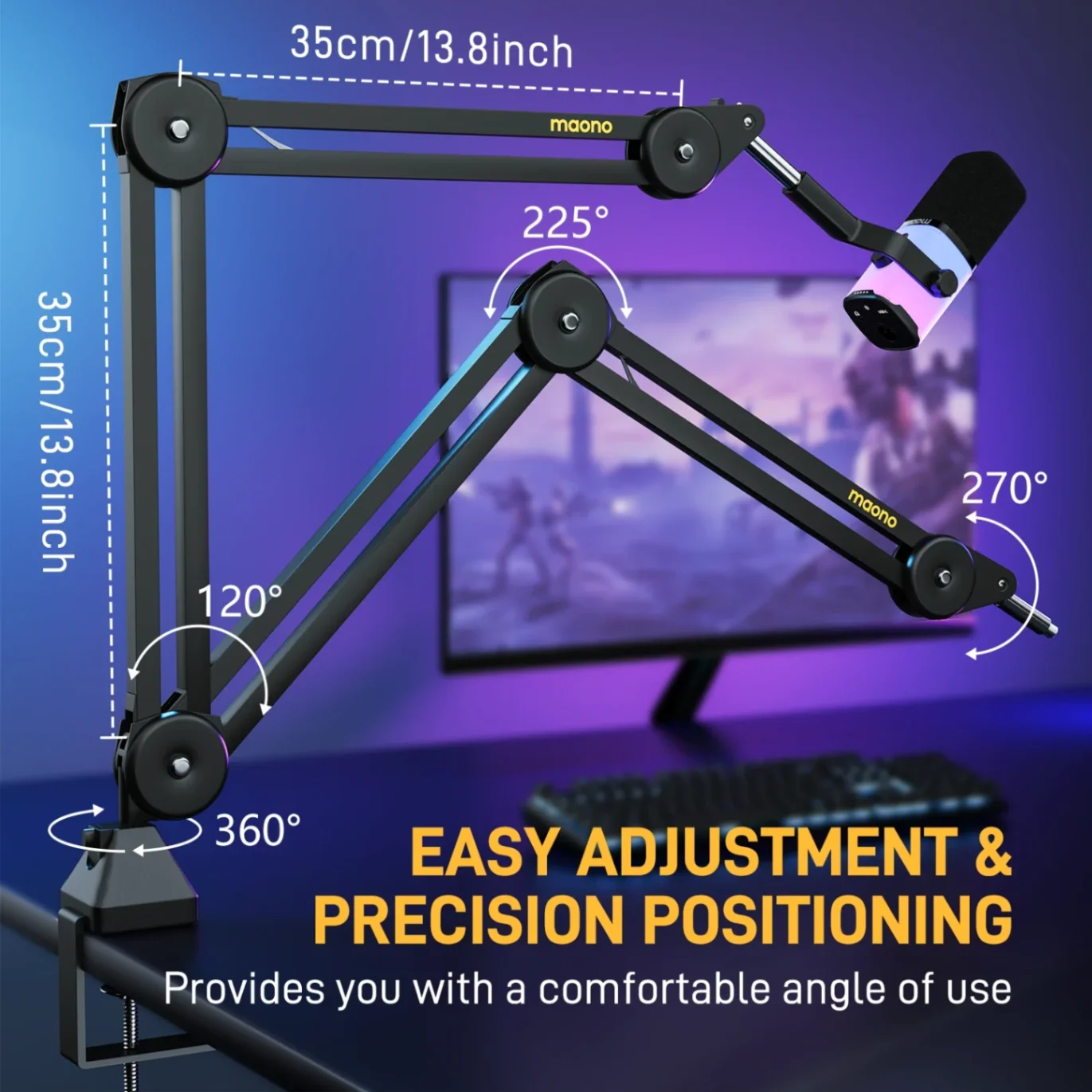 MAONO BA37 Tay Arm Kẹp Bàn Treo Mic Linh Hoạt