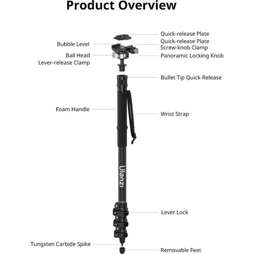 Monopod Ulanzi T069 thao tác nhanh chất liệu carbon Fiber - chính hãng