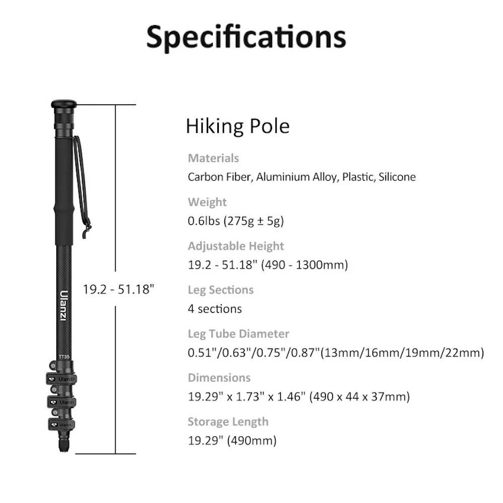 Monopod Ulanzi T069 thao tác nhanh chất liệu carbon Fiber - chính hãng