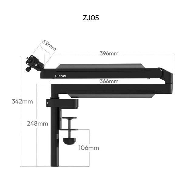 Ulanzi ZJ05 Microphone Boom Arm hỗ trợ tải 1.5kg chính hãng