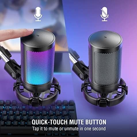 Fifine A6T Mic thu âm đặc biết có hiệu ứng đèn RGB - Micro AMPLIGAME USB
