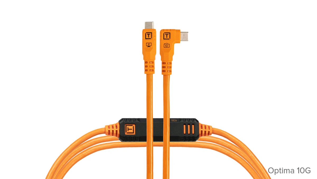 Dây TetherPro Optima 10G USB-C , Right Angle - 1 Đầu Cong, Dài 4.6m - màu Cam