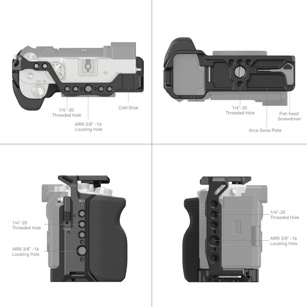 SmallRig Camera Cage with Side Handle for Sony A7C 3212 / Smallrig 3212B