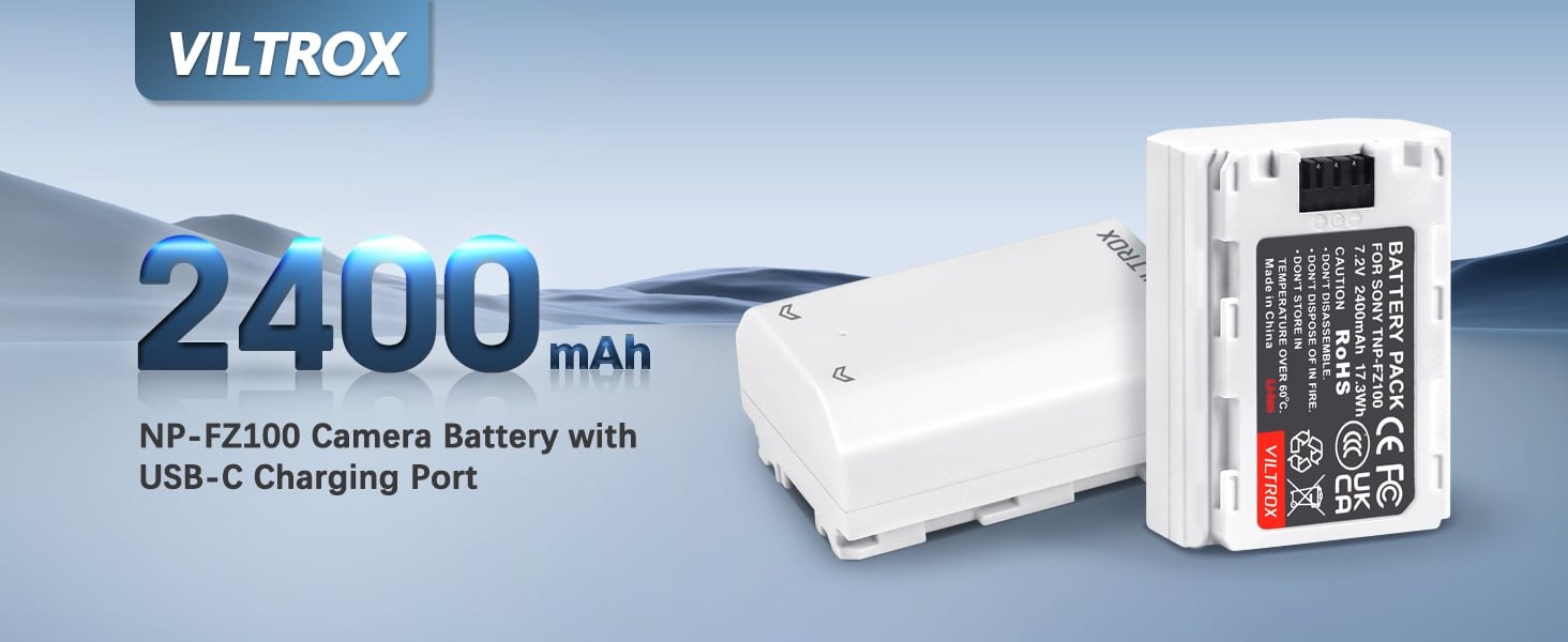 Pin Viltrox TNP-FZ100 tích hợp cổng sạc Type-C cho máy ảnh Sony