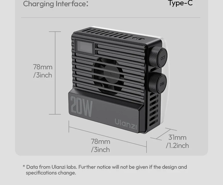Đèn trợ sáng RGB tích hợp quạt tản nhiệt Ulanzi LE20 công suất 20W chính hãng