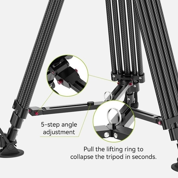 Chân quay Tripod Ulanzi T046 VideoFast Heavy Duty chất liệu Carbon Fiber 164cm