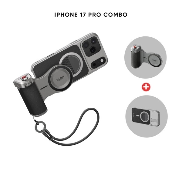 TELESIN Master Grip - bộ tay cầm chụp hình cho điện thoại iPhone17 Pro/Pro max kết nối từ tính