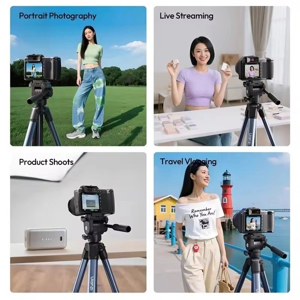 Ulanzi TT39 tripod siêu nhẹ tích hợp sẵn ngàm kẹp và túi đựng tải 3Kg Cao Max 155cm chính hãng