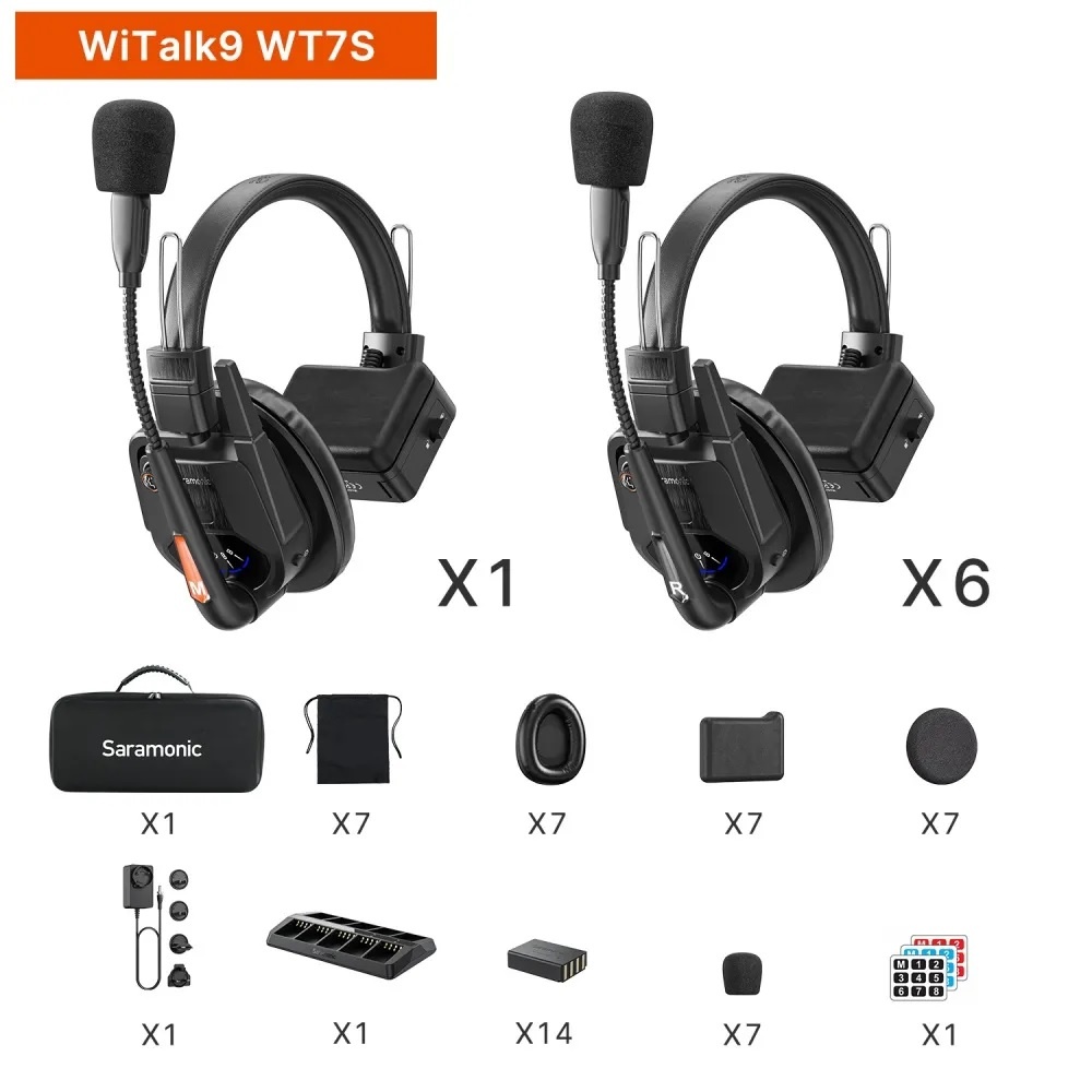Saramonic WiTalk9 - 7 tai nghe | Full-duplex Wireless Intercom Headset System