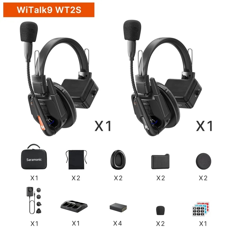 Saramonic WiTalk9 - 2 tai nghe | Full-duplex Wireless Intercom Headset System