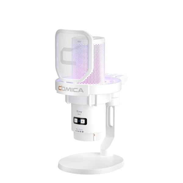 Comica EJoy Uni RGB Cardioid Condenser USB Microphone ( kèm desktop stand) - màu trắng