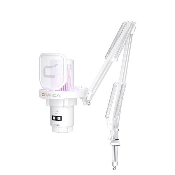 Comica EJoy Uni RGB Cardioid Condenser USB Microphone ( kèm tay boom)- màu trắng