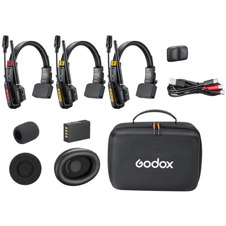 Godox SkyTalk Air 3S ( 3 tai) 3-Person Full-Duplex Wireless Intercom Headset System (2.4 GHz)