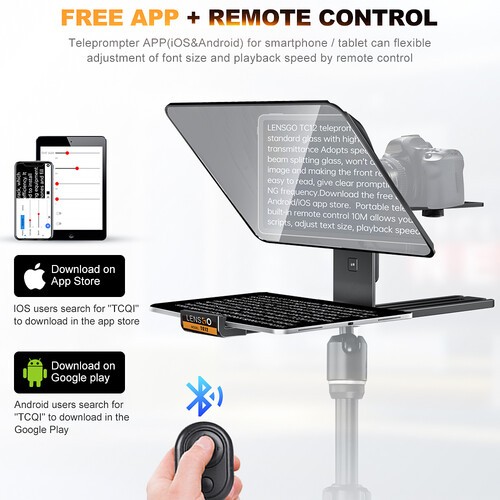 Máy nhắc chữ LENSGO TC12 Teleprompter cho máy ảnh / ipads