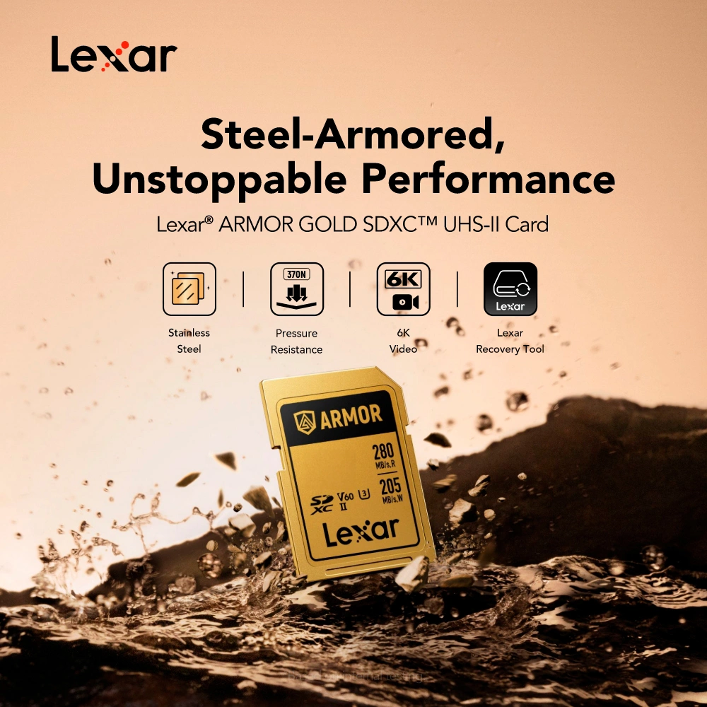 Thẻ nhớ SDXC Lexar ARMOR UHS-II U3 64GB 280MB/s GOLD Series LSDAMGL064G-RNNNG