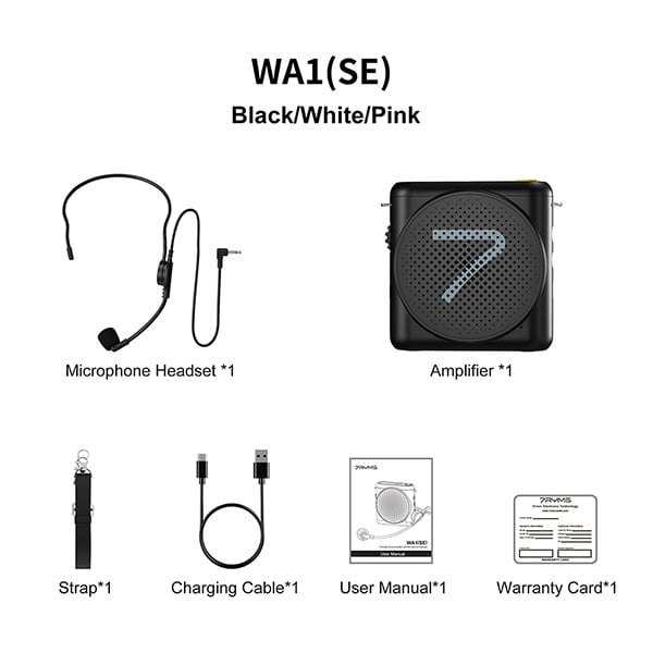 Máy Trợ Giảng 7RYMS WA1 SE – Âm Thanh To Rõ, Pin 23h, Bluetooth & Chống Hú