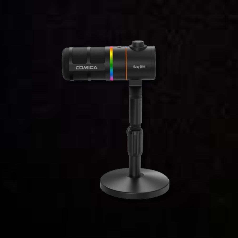 COMICA EJoy D10(D) – Micro RGB Dynamic USB Gaming, Lọc Tạp Âm Có Chân Để Bàn, Cổng XLR/USB-C