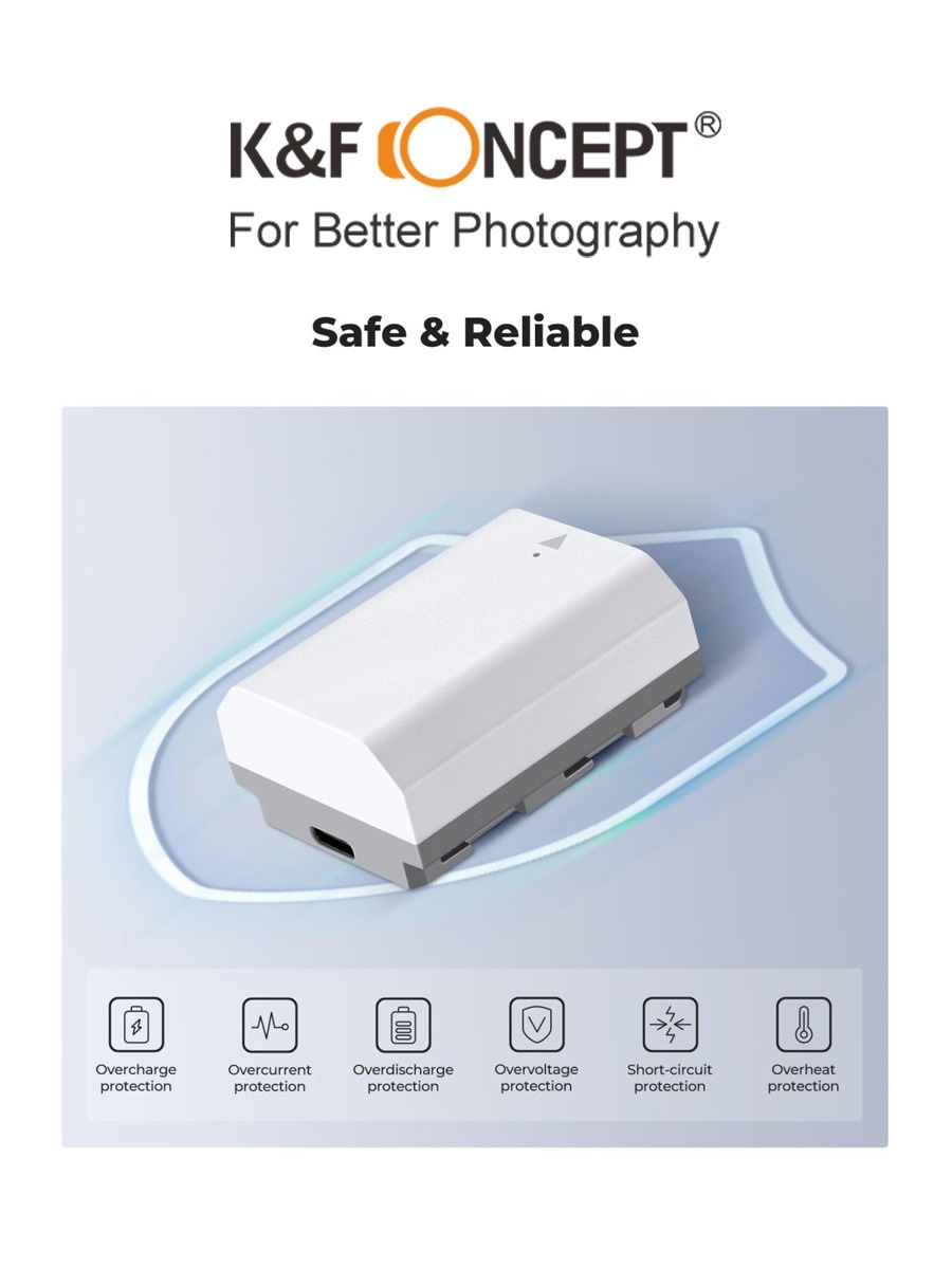 Pin máy ảnh K&F CONCEPT NP-FZ100 2600mAh Sạc trực tiếp vào pin | KF28.0034S1