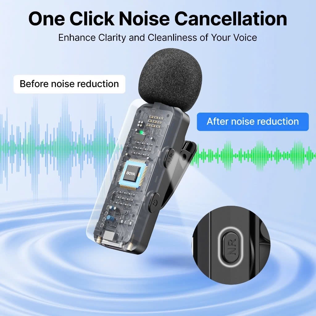 BOYA BY-V1/V10/V2/V20 V2.0 Micro Không Dây Ve Áo Micro Khử Tiếng Ồn Vlogging Mic Cho iPhone Android