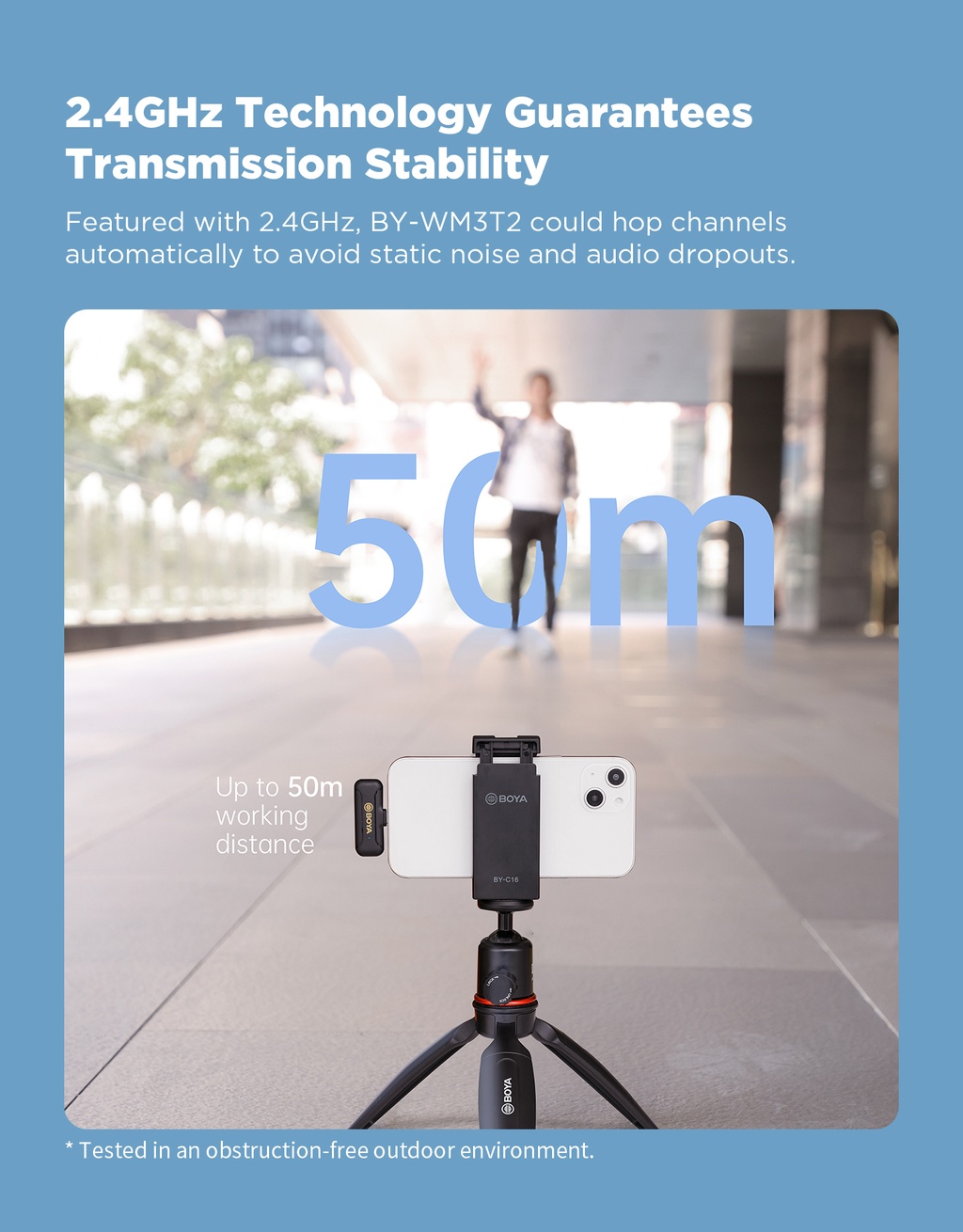 BOYA BY-WM3T2-U2 - Mic thu âm không dây 2.4GHz mini dành cho Android