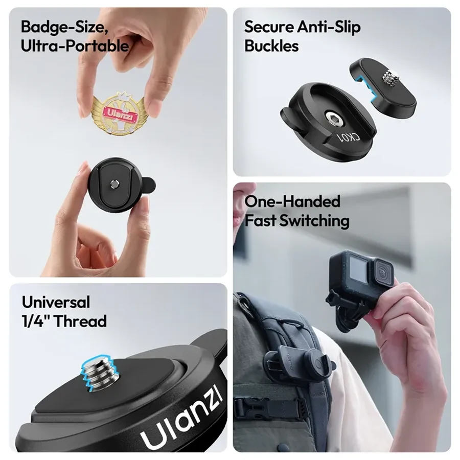 Bộ Kẹp Balo Tháo Nhanh Ulanzi CK01 / CK02 Dành Cho Xtra Muse & DJI Pocket 3 Chính Hãng