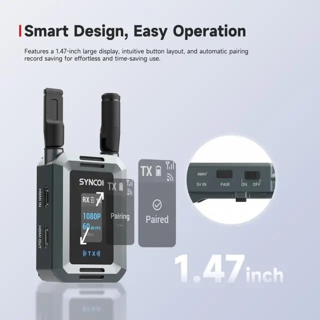 Bộ Truyền Hình Ảnh Không Dây SYNCO XVision HD 1080P/60fps- Receiver