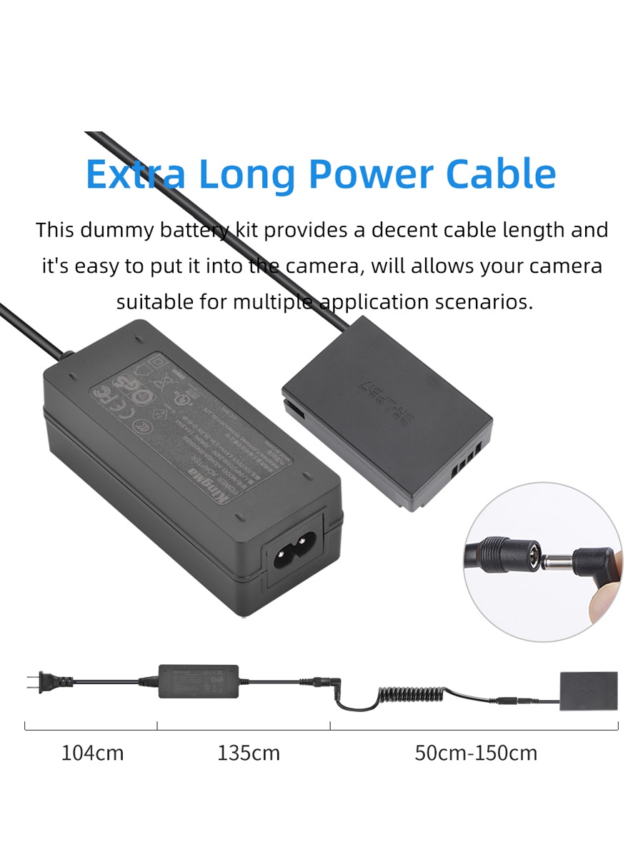 Bộ pin giả KingMa LP-E17 với Bộ chuyển đổi nguồn điện EU plug Power adapter
