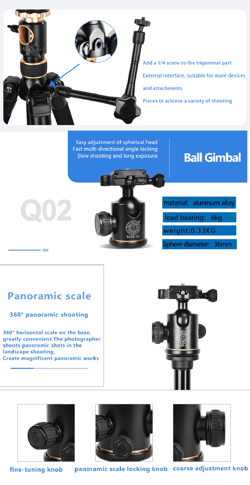 CHÂN MÁY ẢNH BEIKE SYSTEM GO Q996H Chính hãng