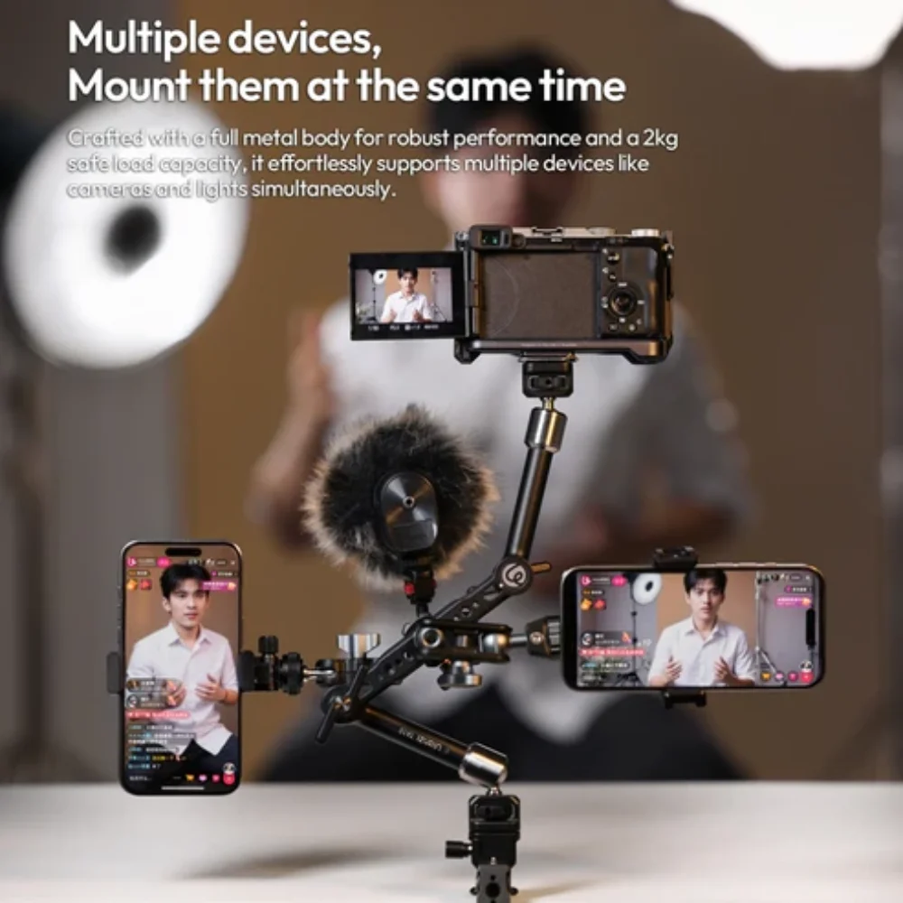 Cánh tay khớp nối Ulanzi TA10 gắn cho đèn màn hình DSLR, phụ kiện máy ảnh Chính Hãng