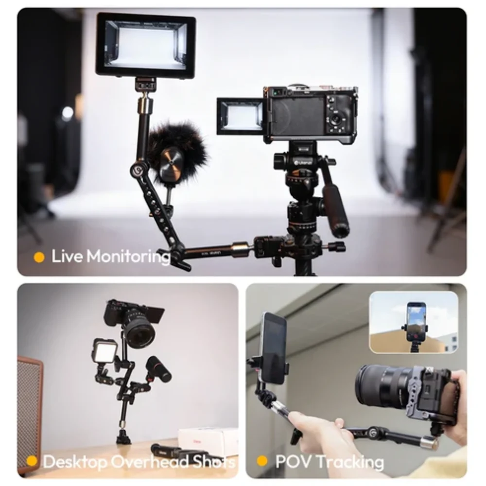 Cánh tay khớp nối Ulanzi TA10 gắn cho đèn màn hình DSLR, phụ kiện máy ảnh Chính Hãng