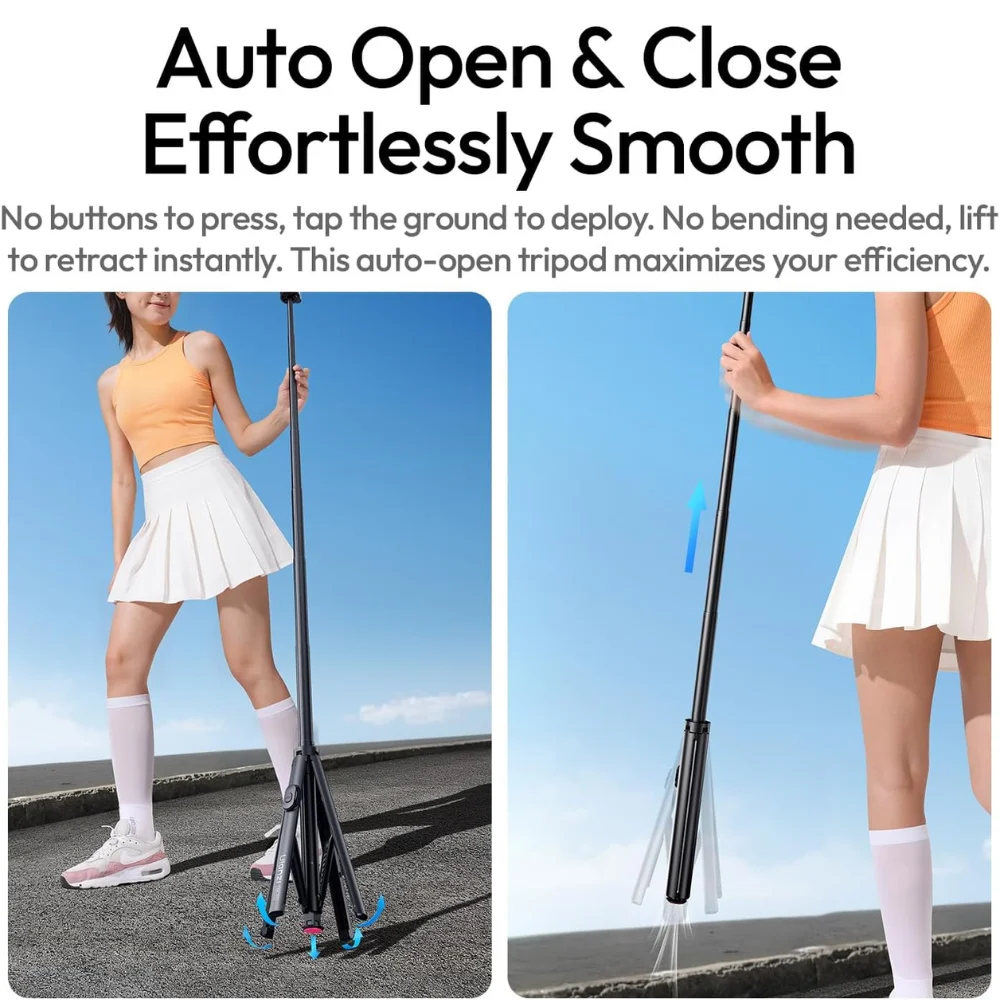 Chân Tripod Magsafe Auto-Open Ulanzi SK-21 Cho Điện Thoại, Cao 180cm, Có Remote Chụp Ảnh Chính Hãng