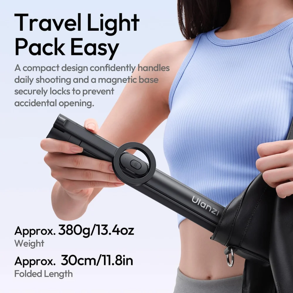 Chân Tripod Magsafe Auto-Open Ulanzi SK-21 Cho Điện Thoại, Cao 180cm, Có Remote Chụp Ảnh Chính Hãng