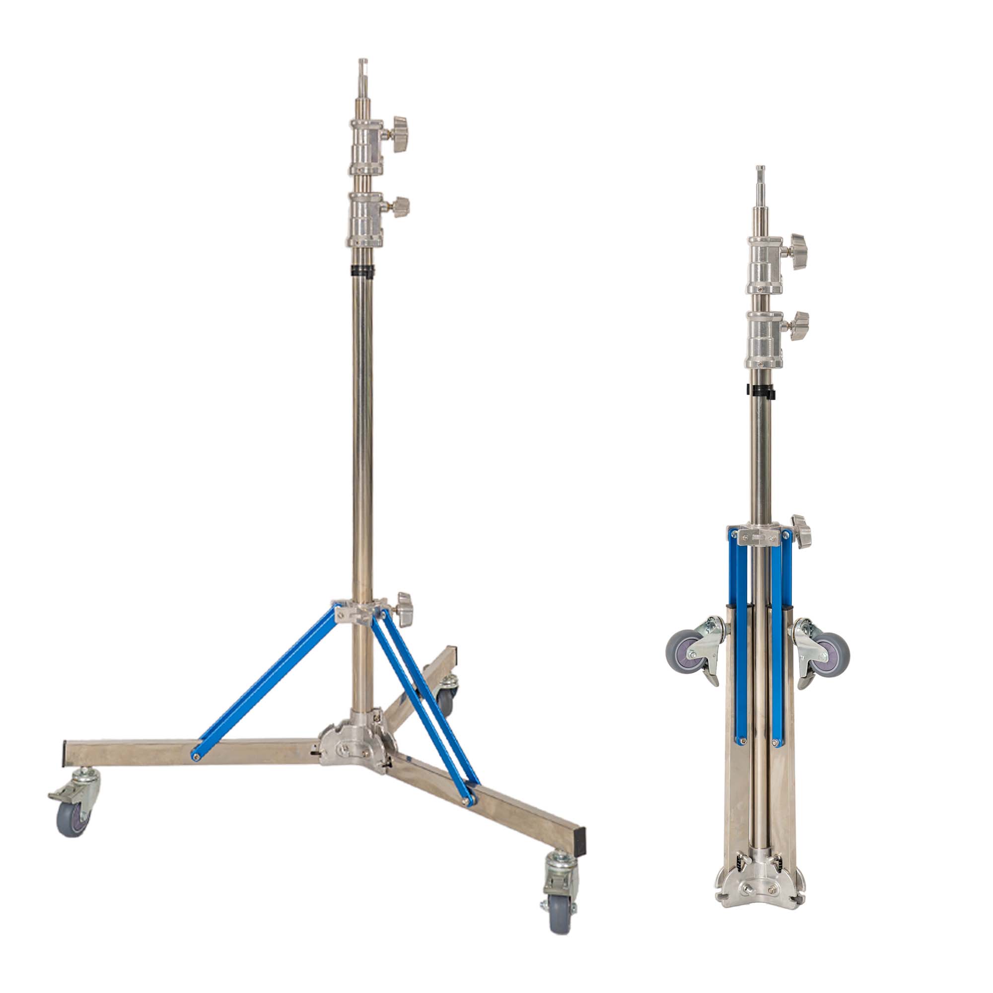Chân đèn INOX bánh xe MD120 plus cao 3m05