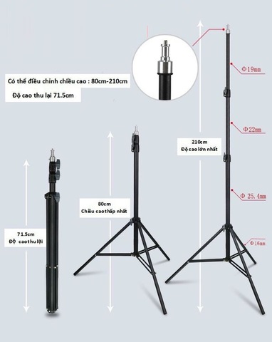 Chân đèn chụp hình cao 210cm MD99