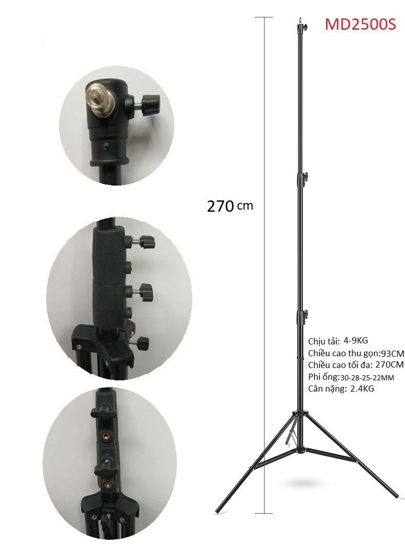 Chân đèn quay phim, chụp ảnh MD2500S