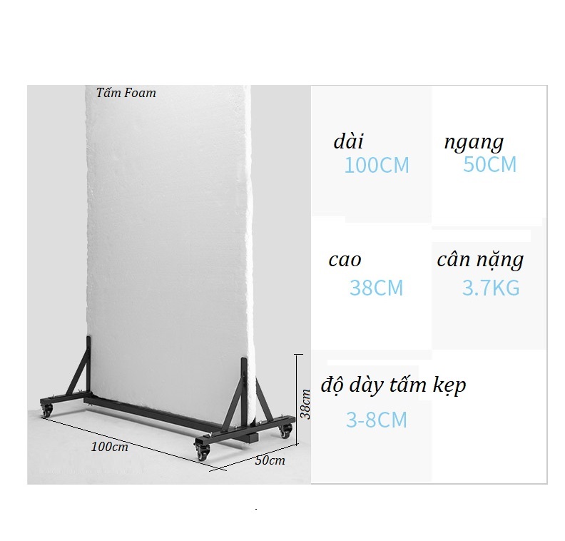 Chân kẹp xốp hắt sáng md120 có bánh xe Photography Foam stand