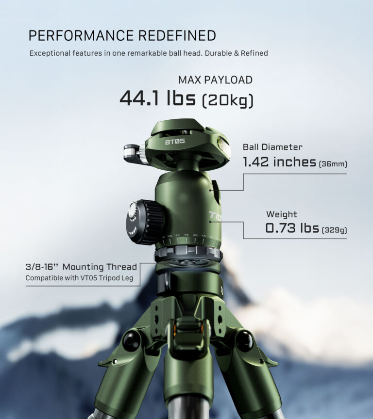 Chân máy Tilta BT05 Travel Ball Head with 3-Stage Carbon Fiber Tripod Legs (5KG) (Chính hãng )