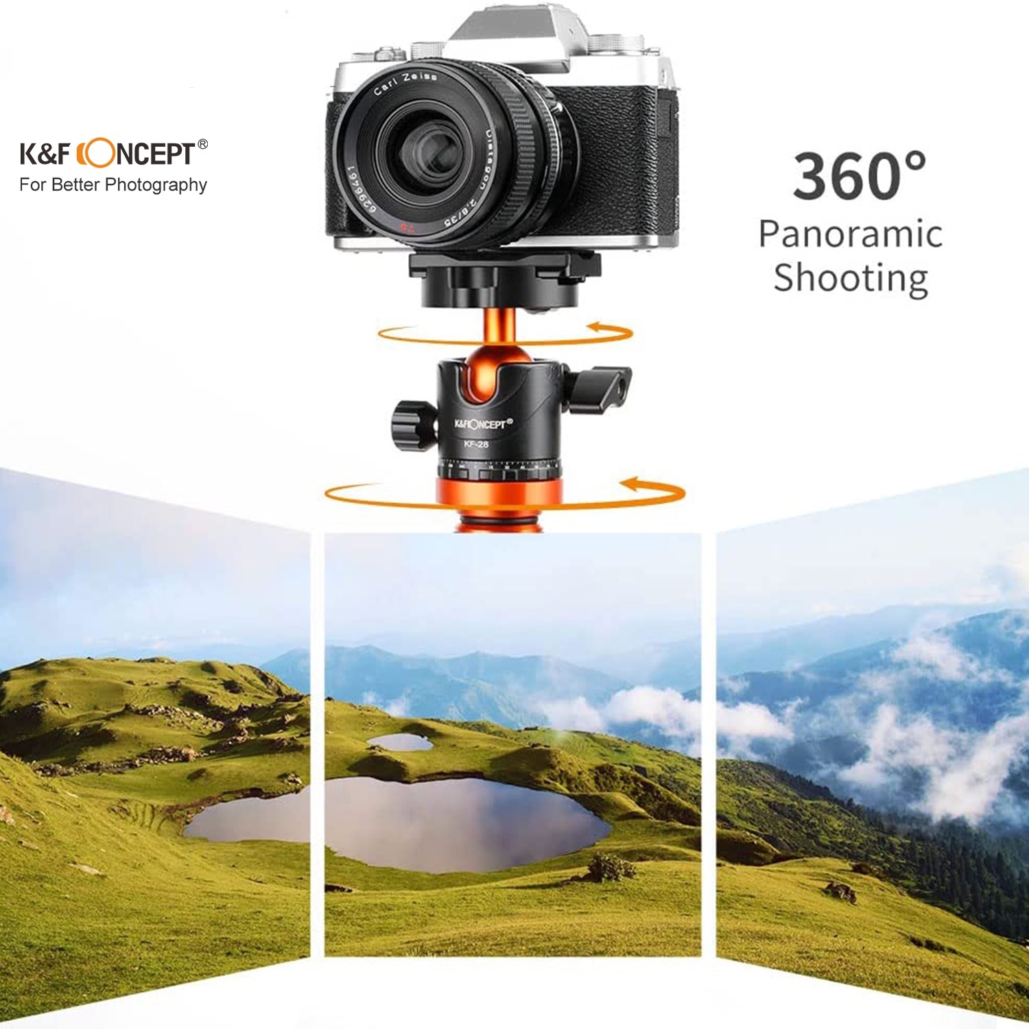 Chân máy ảnh K&F CONCEPT K254A3 + BH28L Chất liệu hợp kim