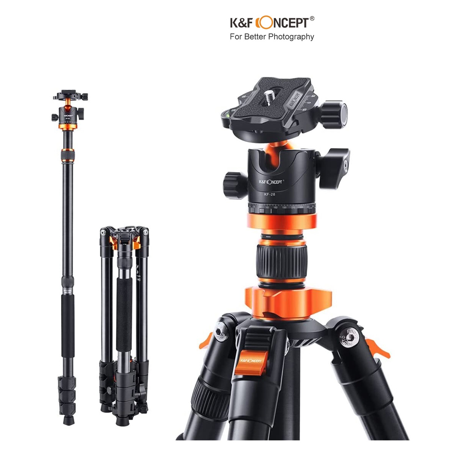 Chân máy ảnh K&F CONCEPT K254A3 + BH28L Chất liệu hợp kim