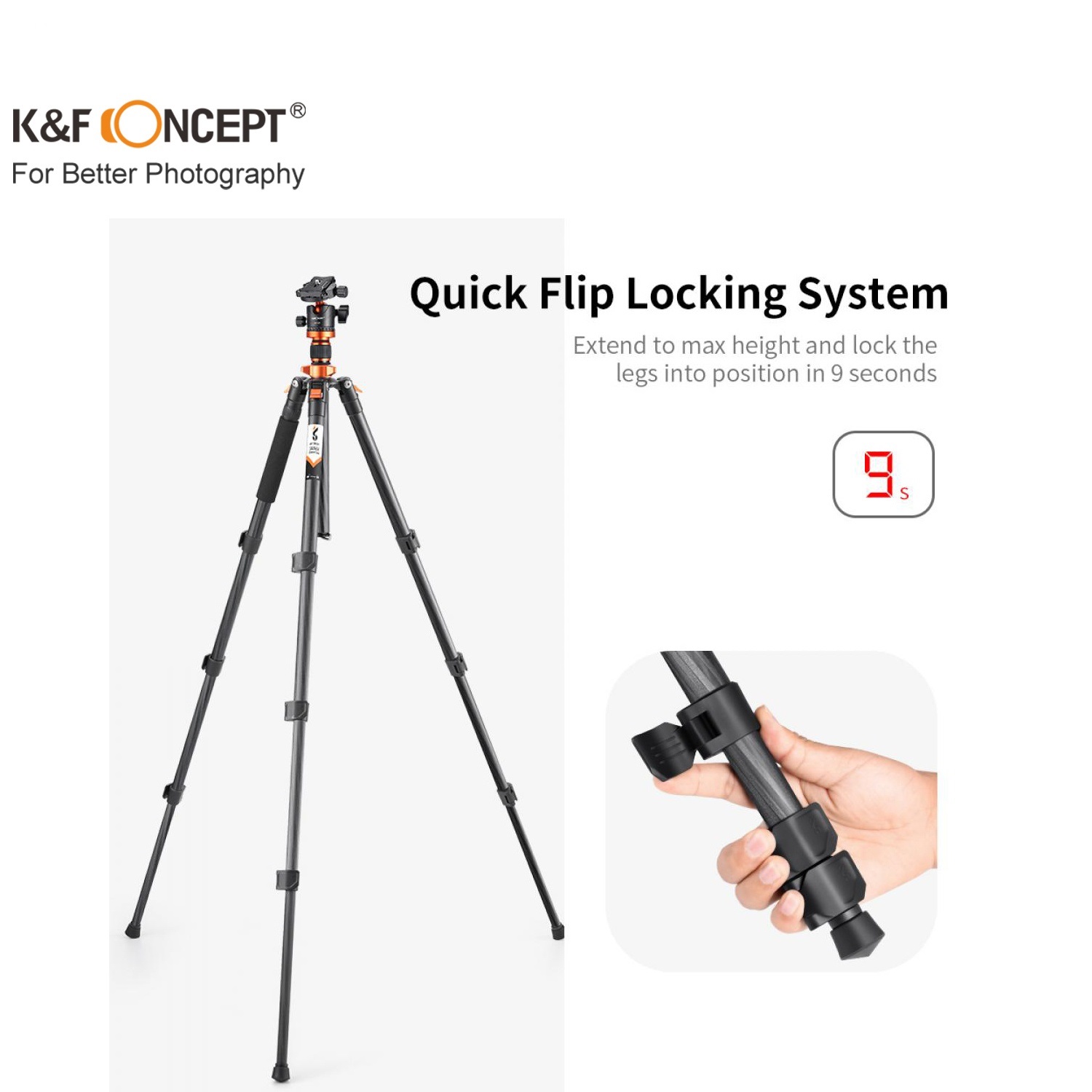 Chân máy ảnh du lịch K&F Concept Carbon Fiber D254C1+BH-28L