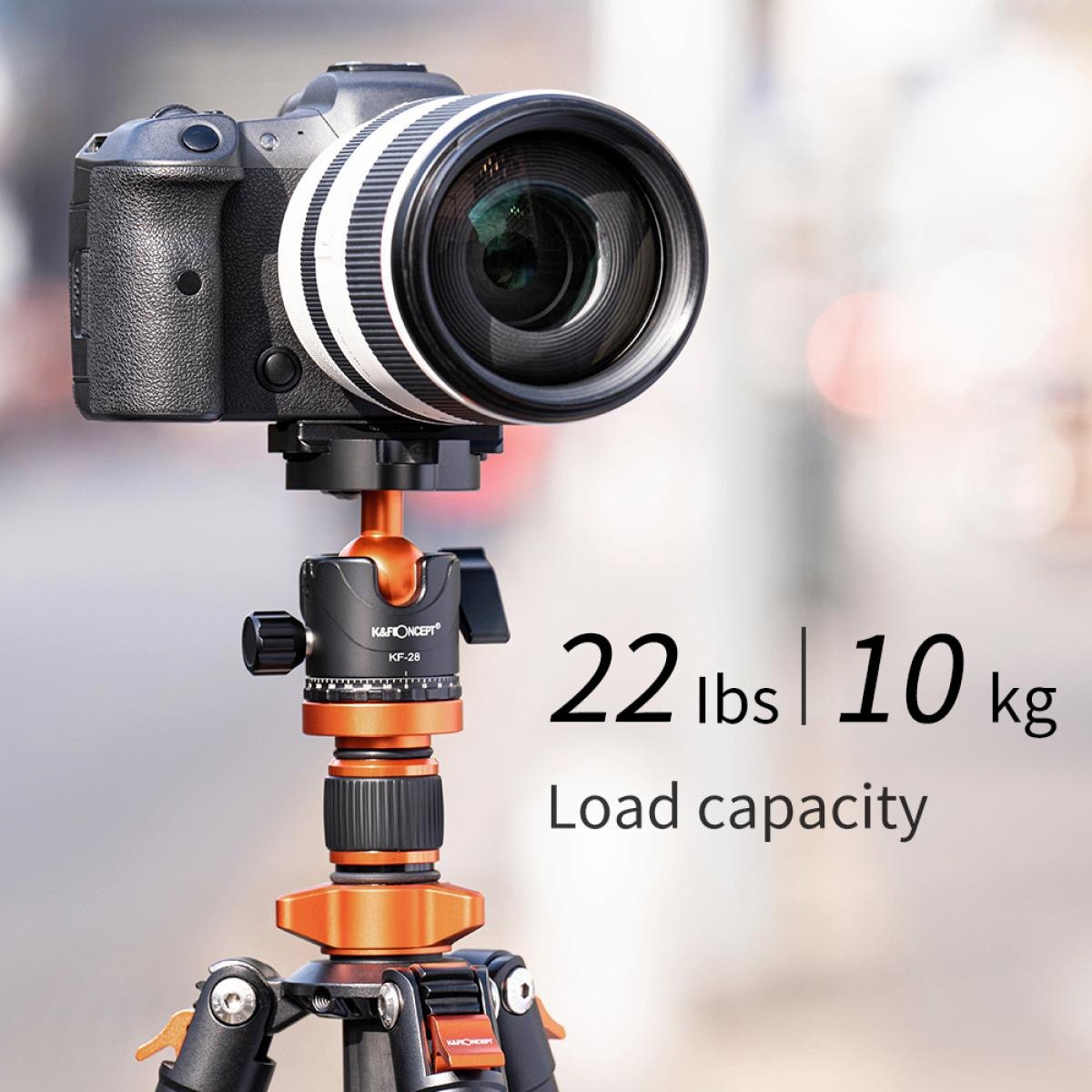 Chân máy ảnh du lịch K&F Concept Carbon Fiber D254C1+BH-28L
