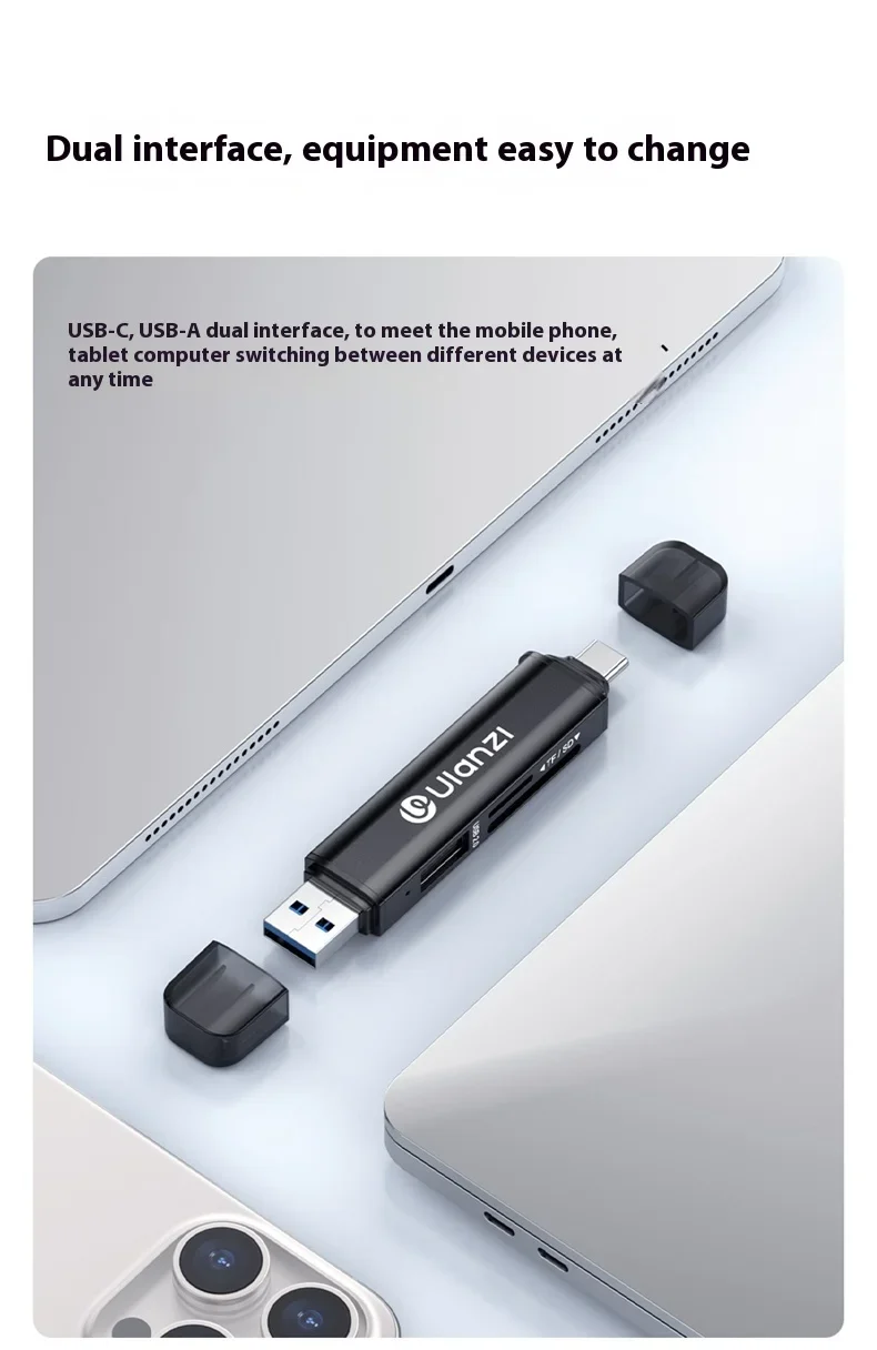 Đầu Đọc Thẻ Nhớ Máy Ảnh Ulanzi CR1 3 trong 1 Thẻ SD/ TF/ USB/ Type-C