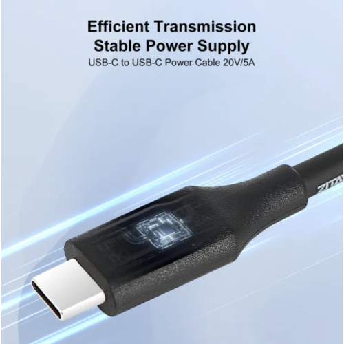 Dây cáp nguồn ZITAY 100W USB Type-C sang USB Type-C với màn hình LED -100cm