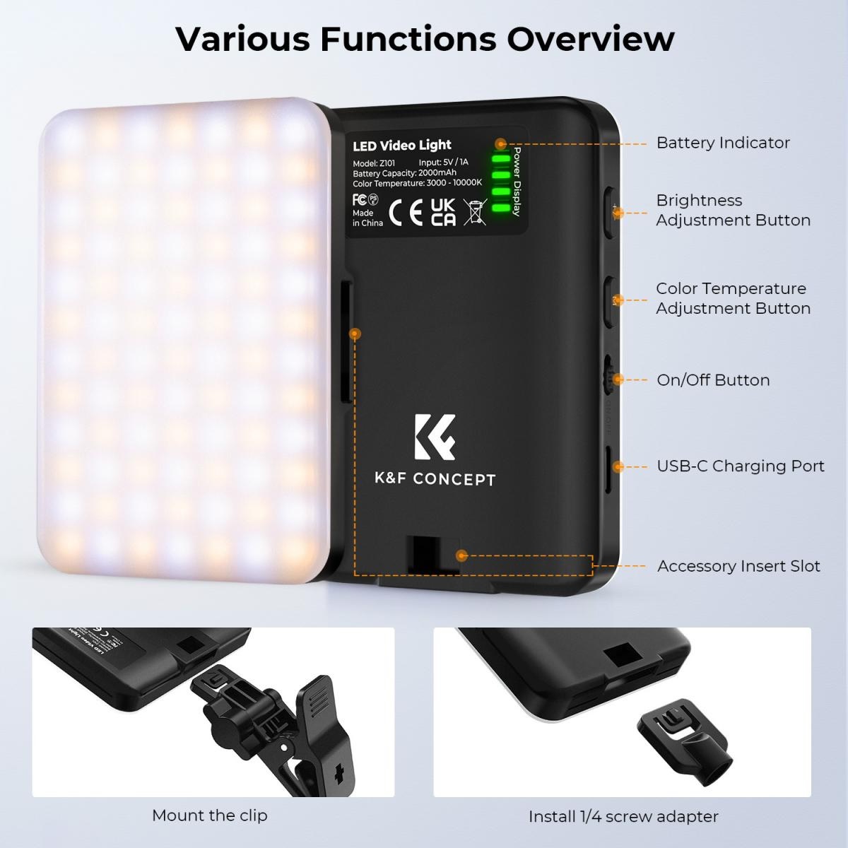 Đèn LED mini K&F CONCEPT KF34.034