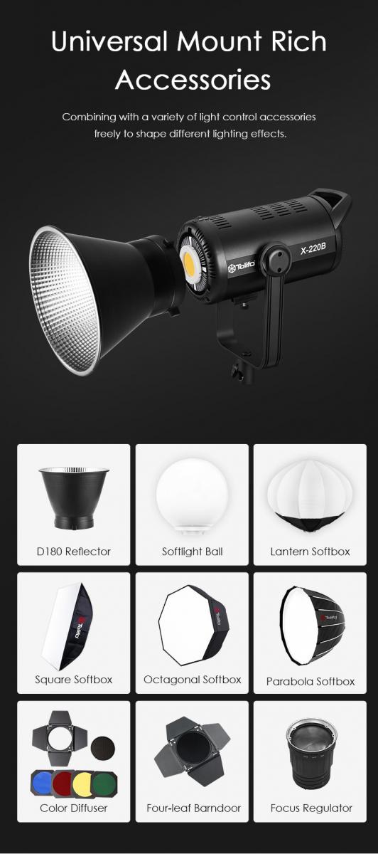 Đèn Led Tolifo X-220B Pro 2700K-6500K