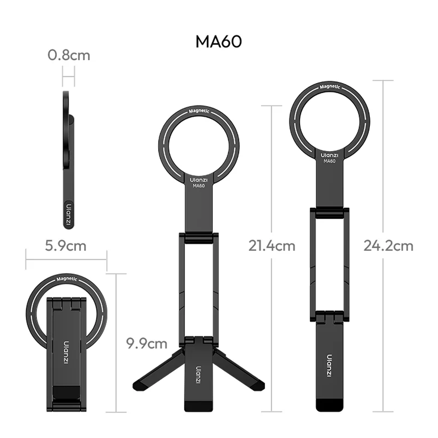Giá Đỡ Điện Thoại Mini ULANZI MA60 Từ Tính, Xoay 360°, Có Thể Gấp Gọn