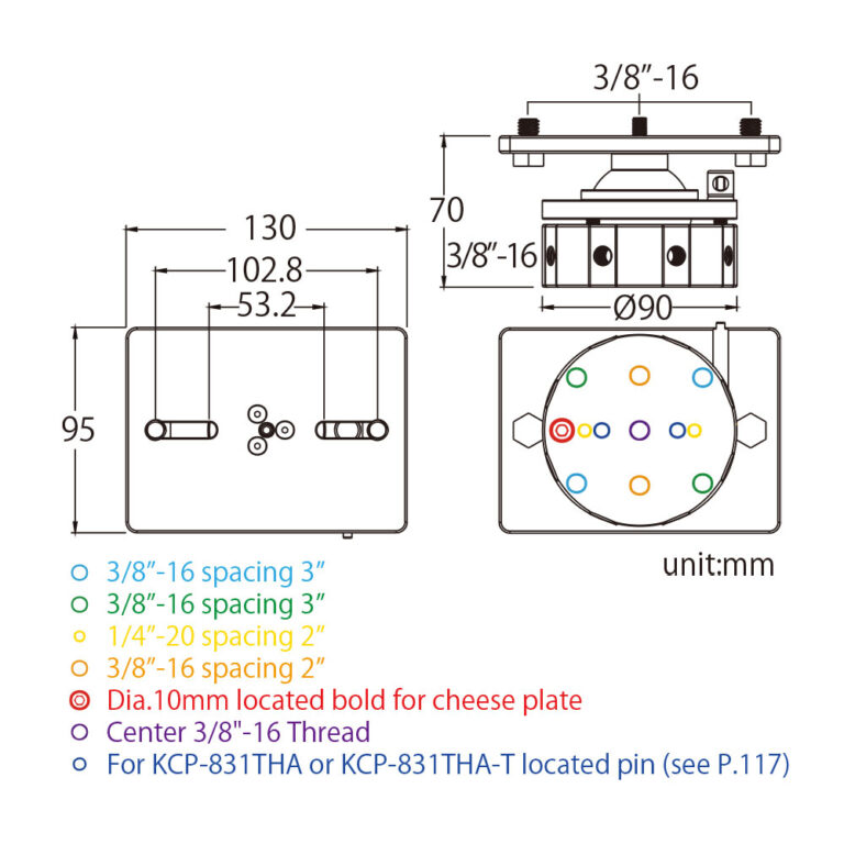 KUPO 70mm High Leveling Base – KSC-175